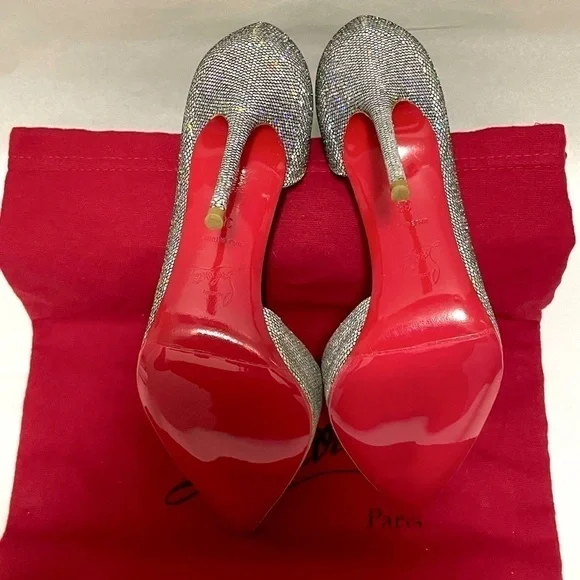 Christian Louboutin iconic ‘Iriza’ starburst discoball glitter Holo 100mm EU38 - Picture 7 of 10
